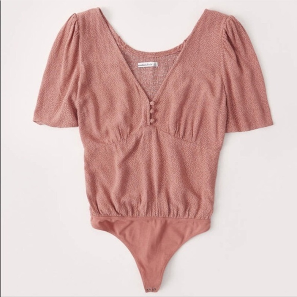 Abercrombie and Fitch Polka Dot Puff Sleeve Bodysuit